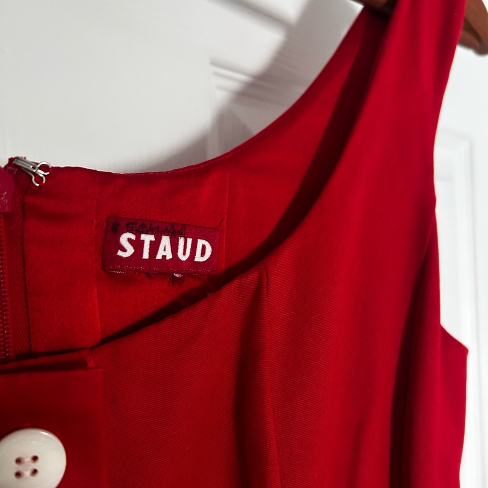STAUD Loretta Midi Dress Tomato Red - Picture 6 of 6